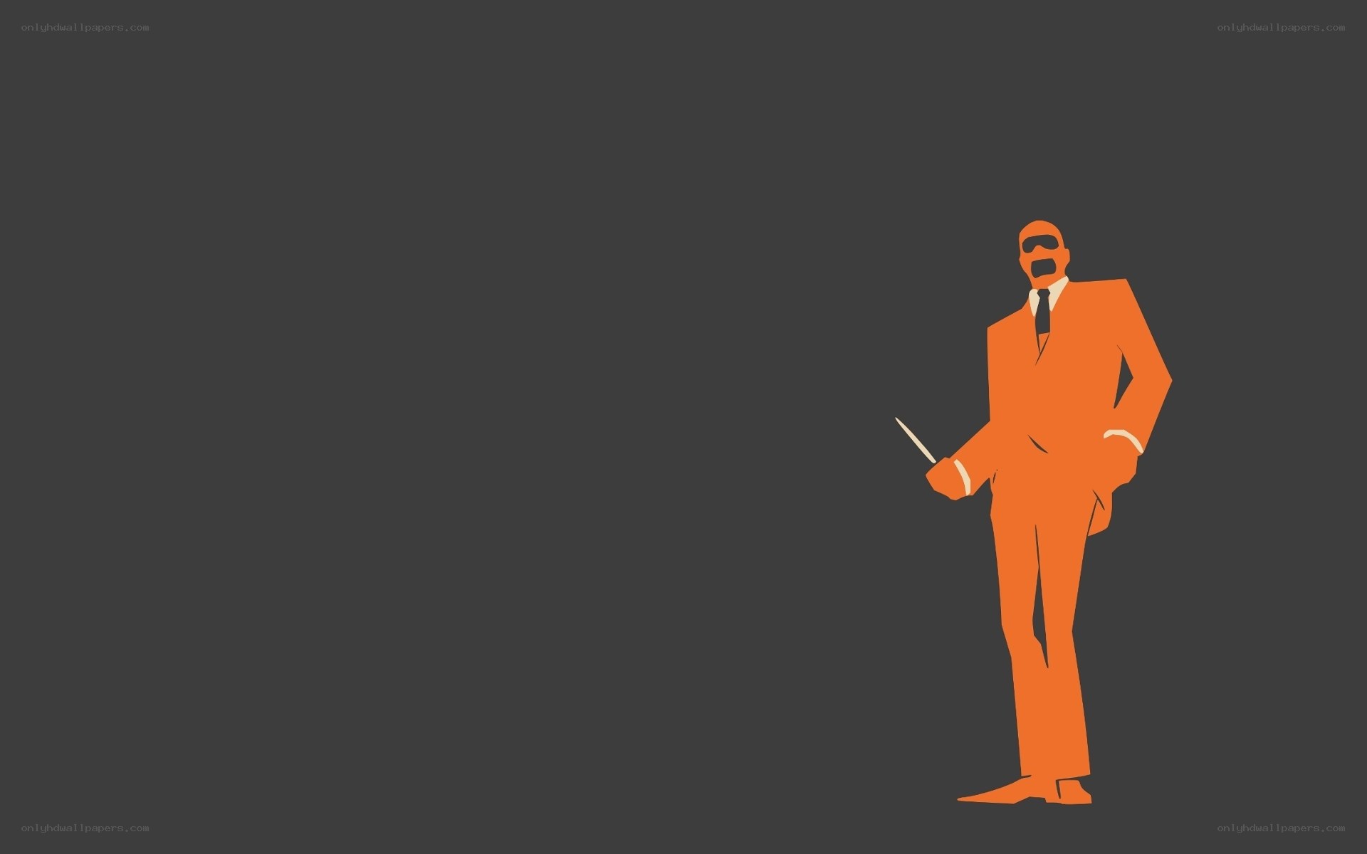 orange-suited conductor illustration