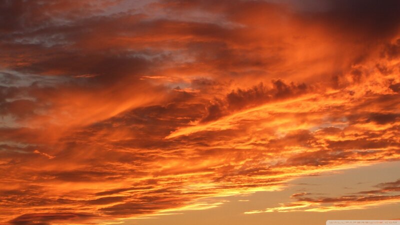 Orange Sunset Sky — Dramatic, Photograph