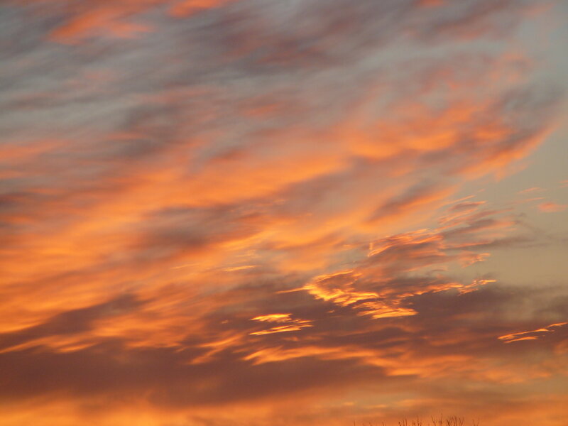 Orange sunset sky