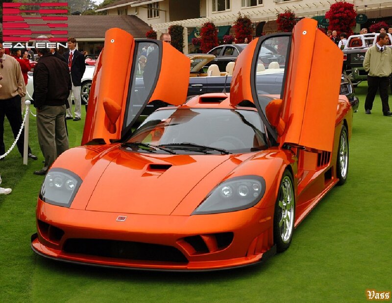 Orange supercar with doors open