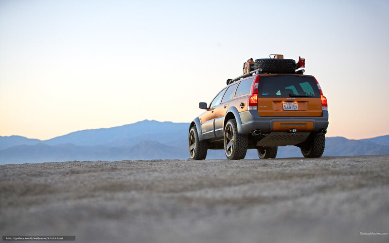 Orange SUV in Desert