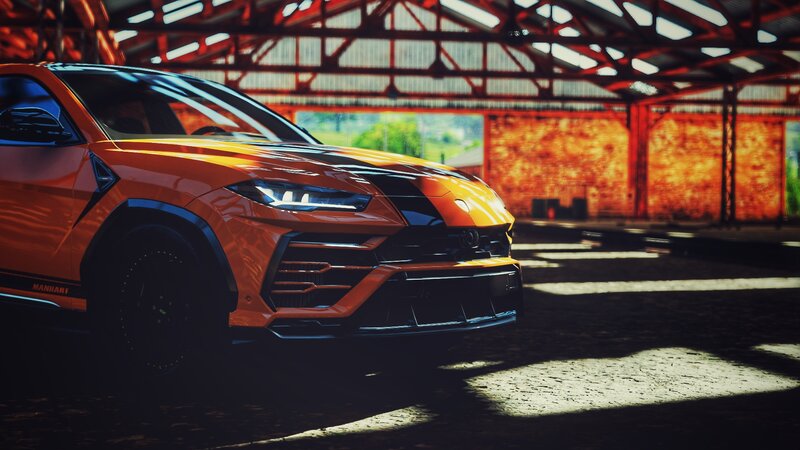Orange Suv in Garage