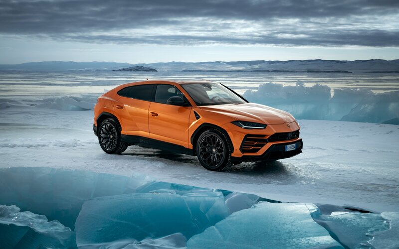 Orange Suv on Ice