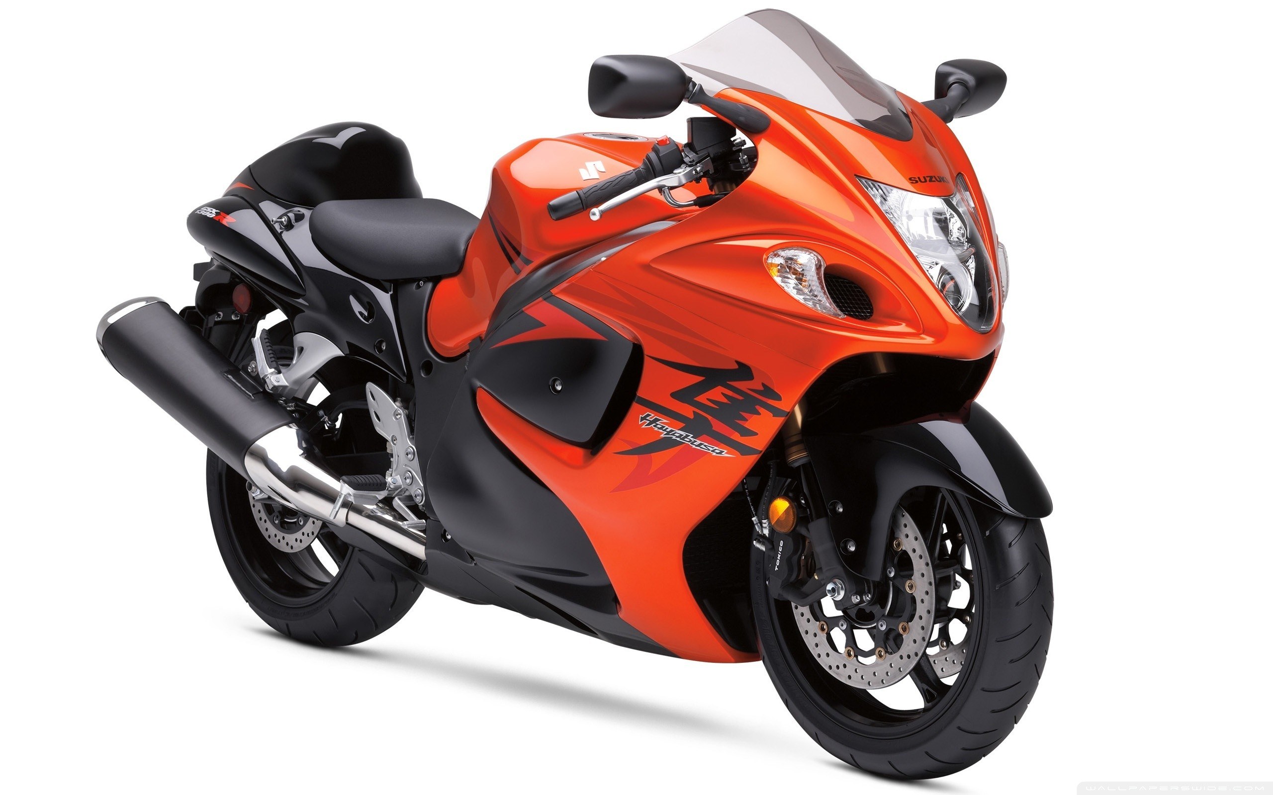 orange Suzuki Hayabusa motorcycle