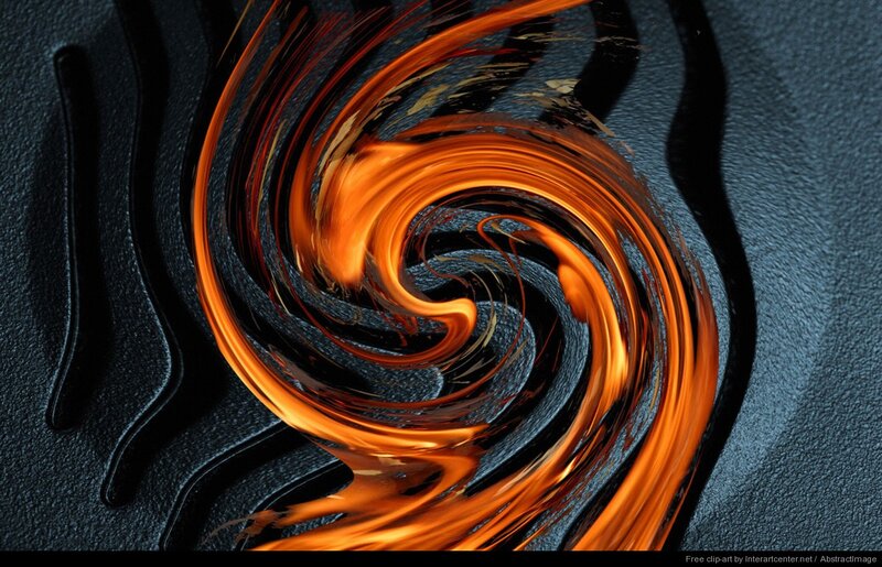 Orange Swirl on Dark Surface