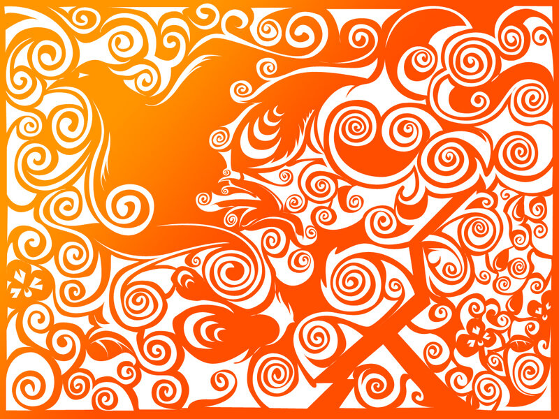 orange swirl pattern design