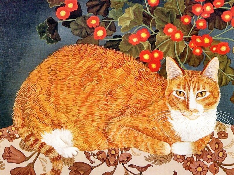Orange Tabby Cat — Calm, Illustration