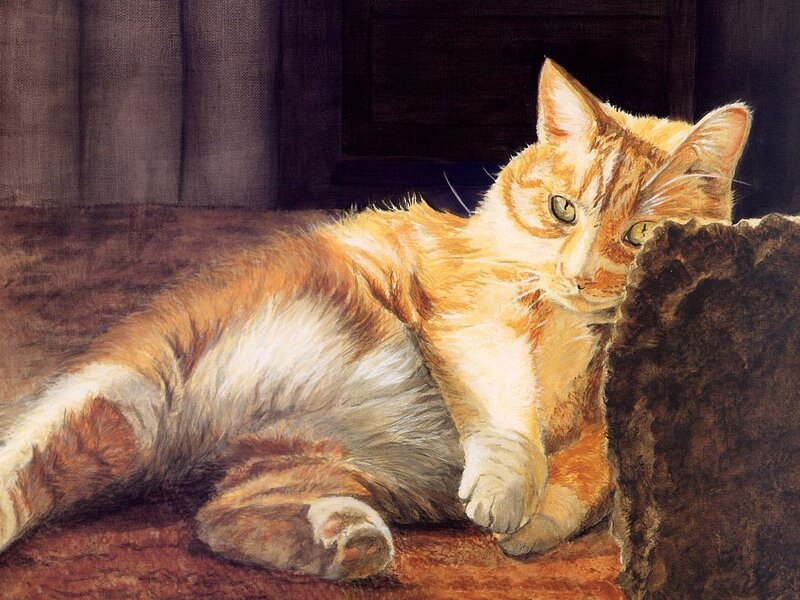 Orange Tabby Cat — Calm, Painting