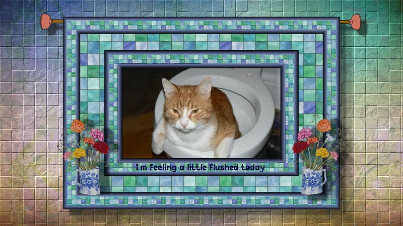 Orange Tabby Cat — Green, Humorous