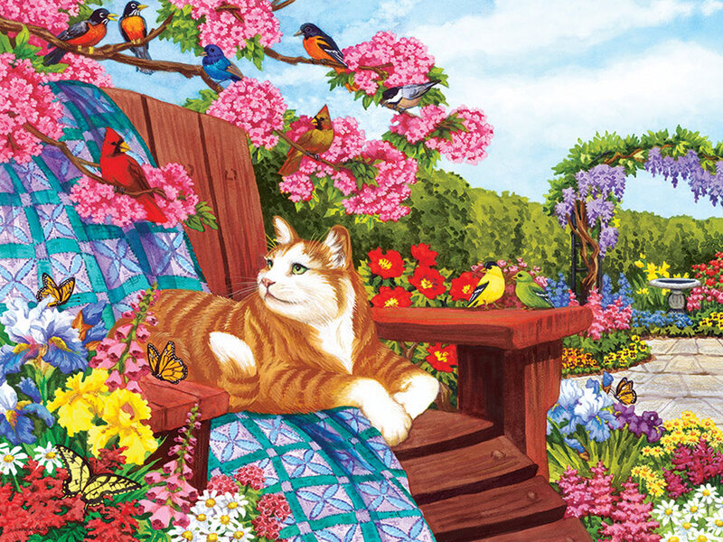 Orange Tabby Cat — Pink, Serene