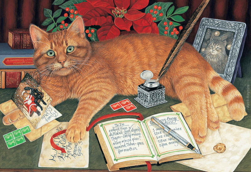Orange Tabby Cat — Red, Festive, Winter