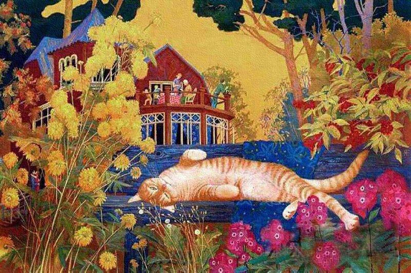 Orange Tabby Cat — Yellow, Serene