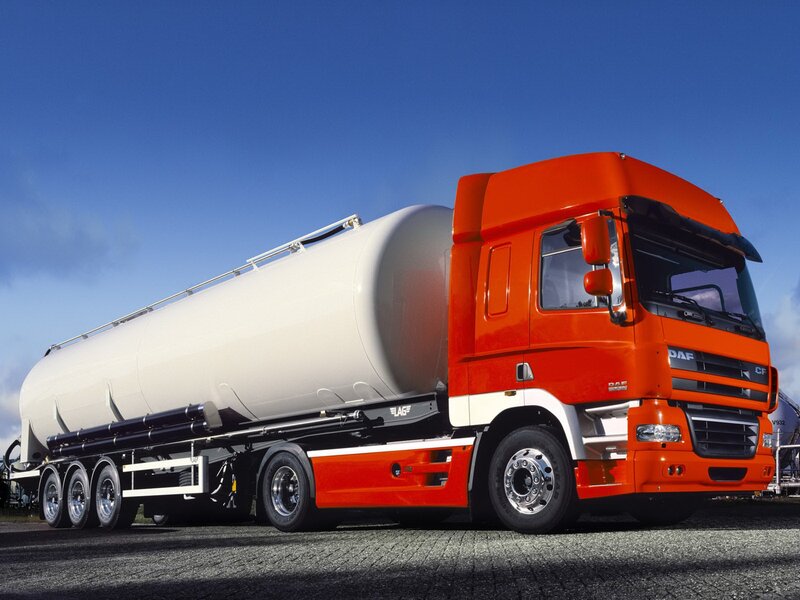 Orange tanker truck