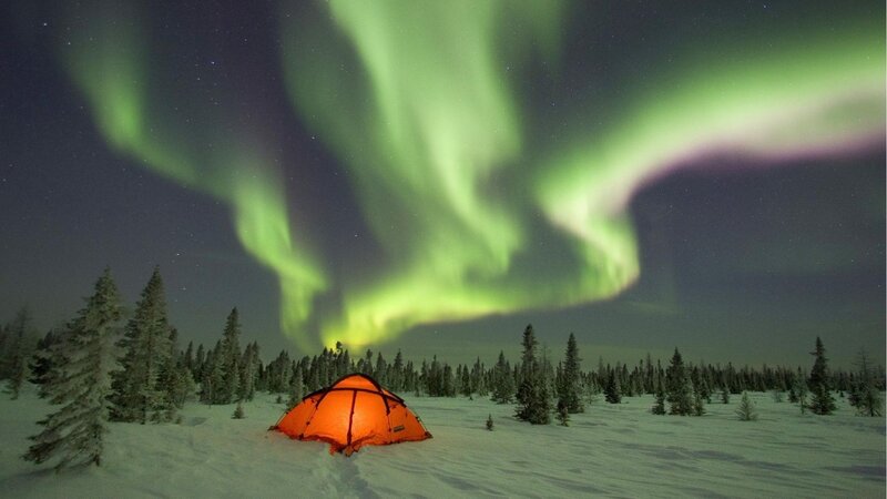 Orange Tent in Snow — Green