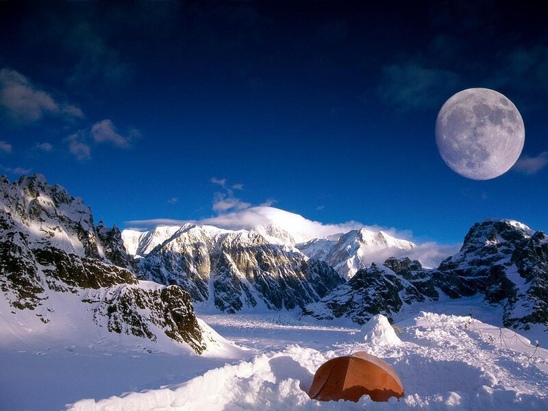 Orange Tent in Snow