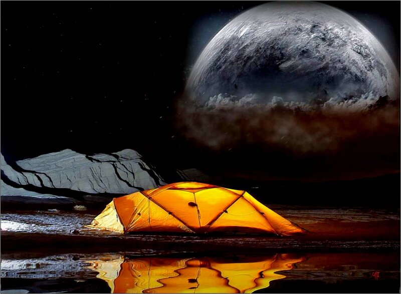 Orange Tent on Alien Planet