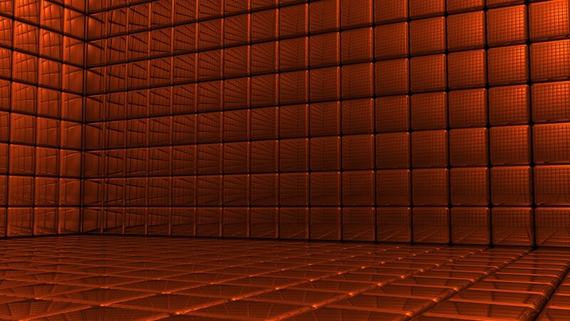 orange tiled room