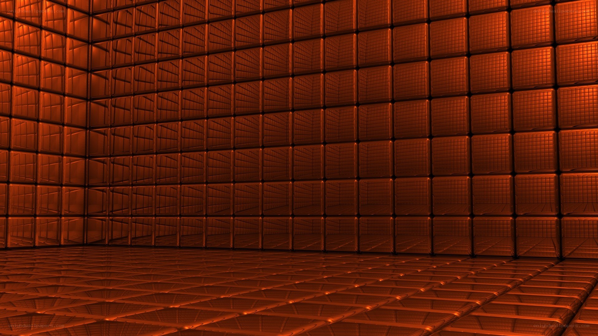 orange tiled room