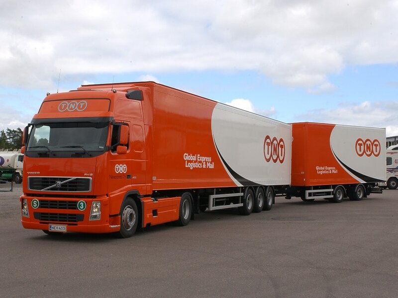 Orange TNT Truck