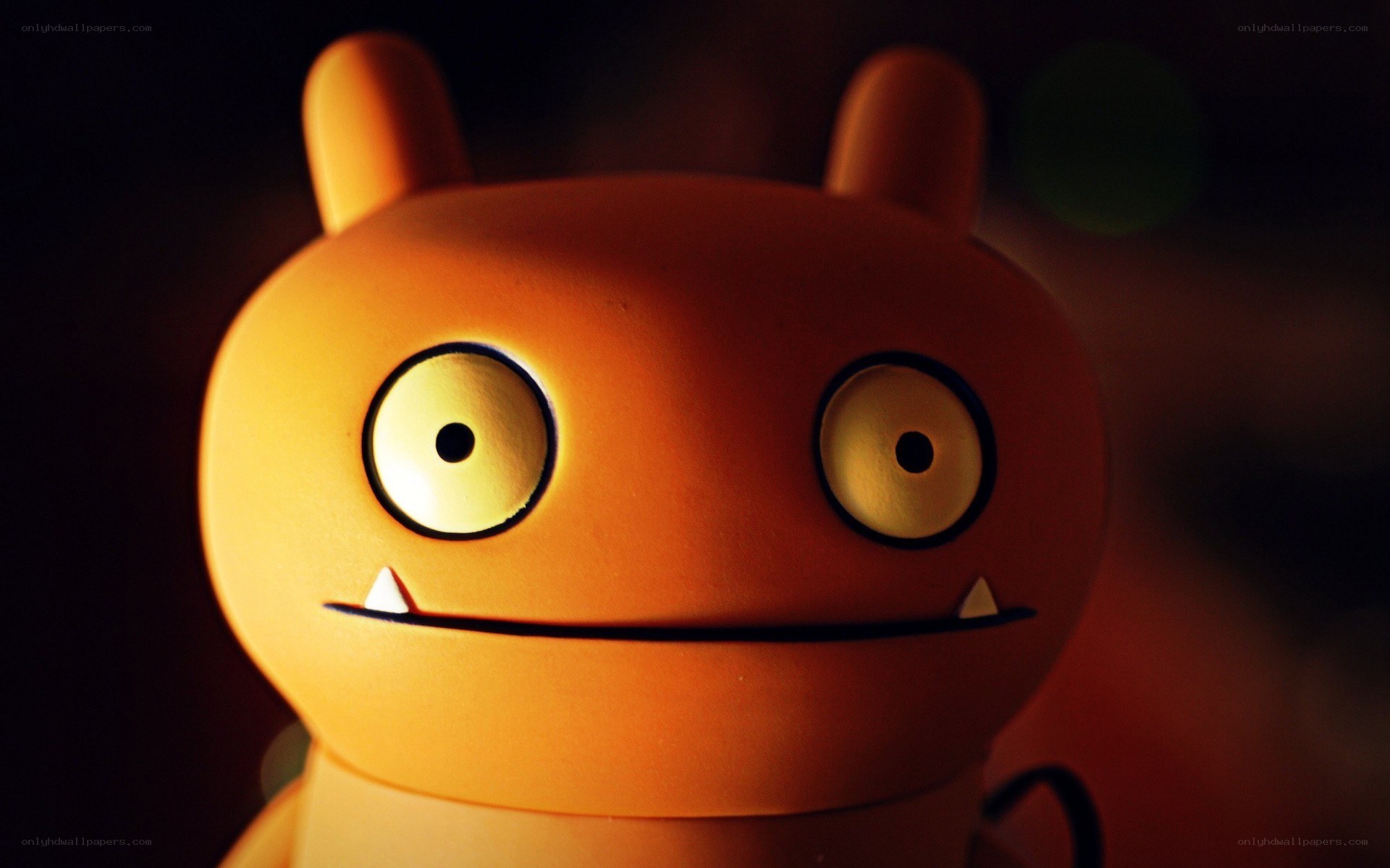 orange toy monster close-up