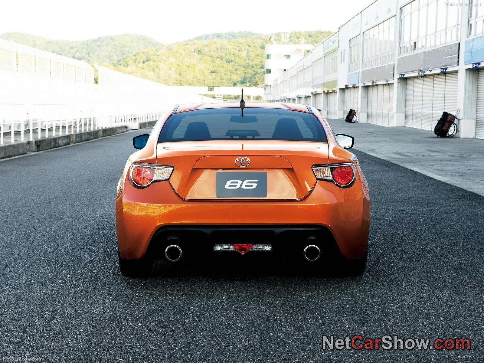 Orange Toyota 86 rear view