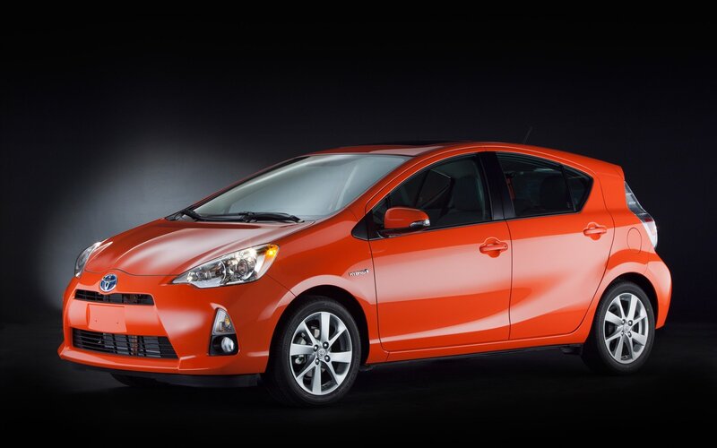 Orange Toyota Prius c Hybrid