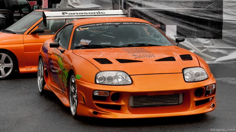 Orange Toyota Supra race car