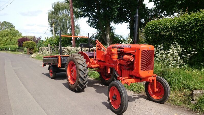 Orange Tractor on Road