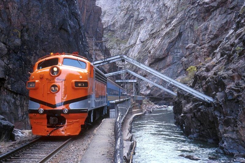 Orange Train in Canyon
