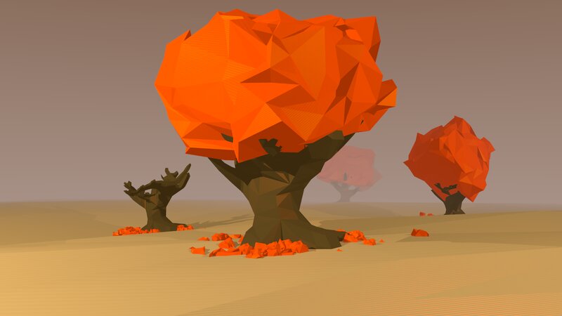 Orange Trees in Desert