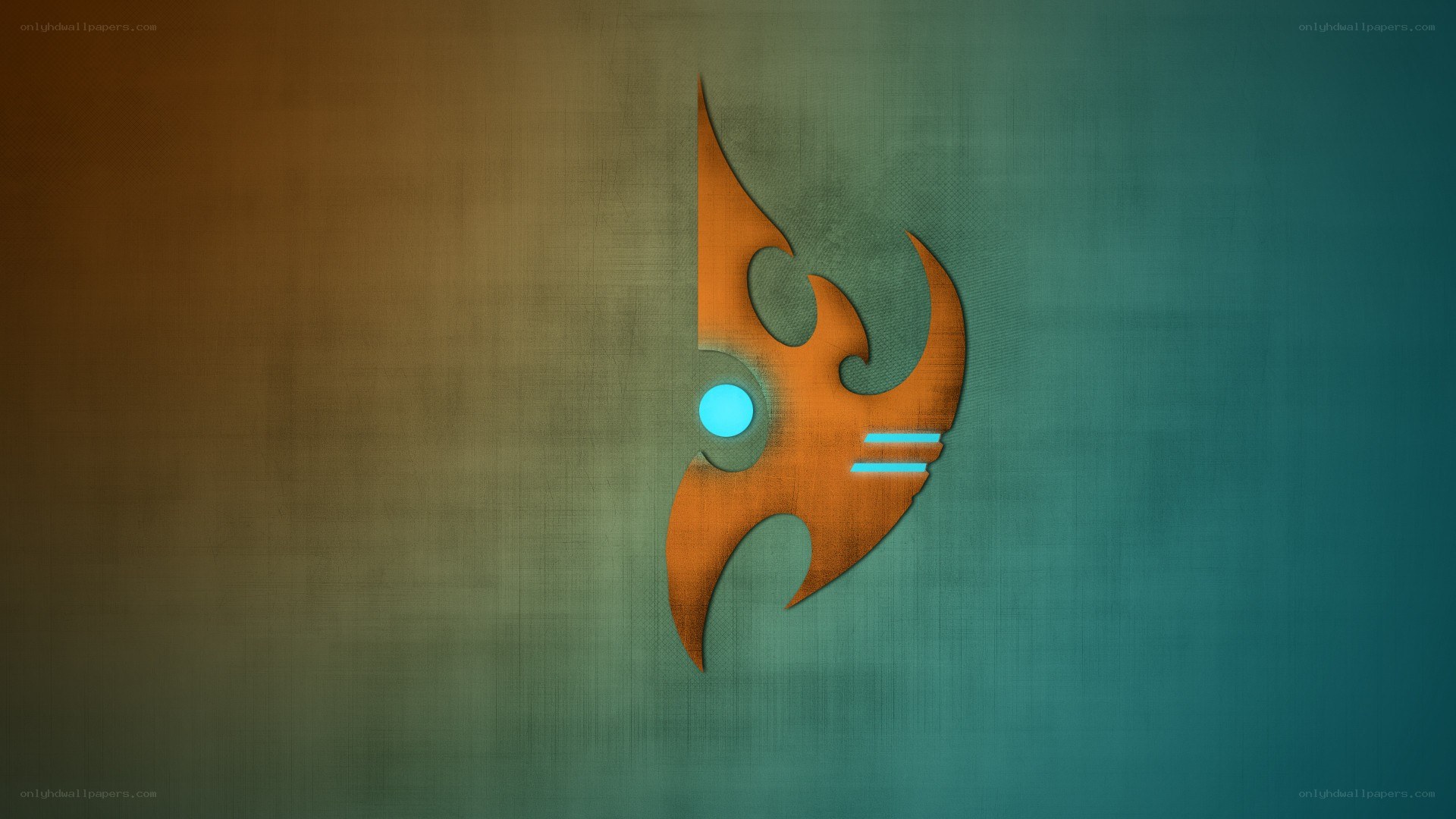 orange tribal symbol on gradient