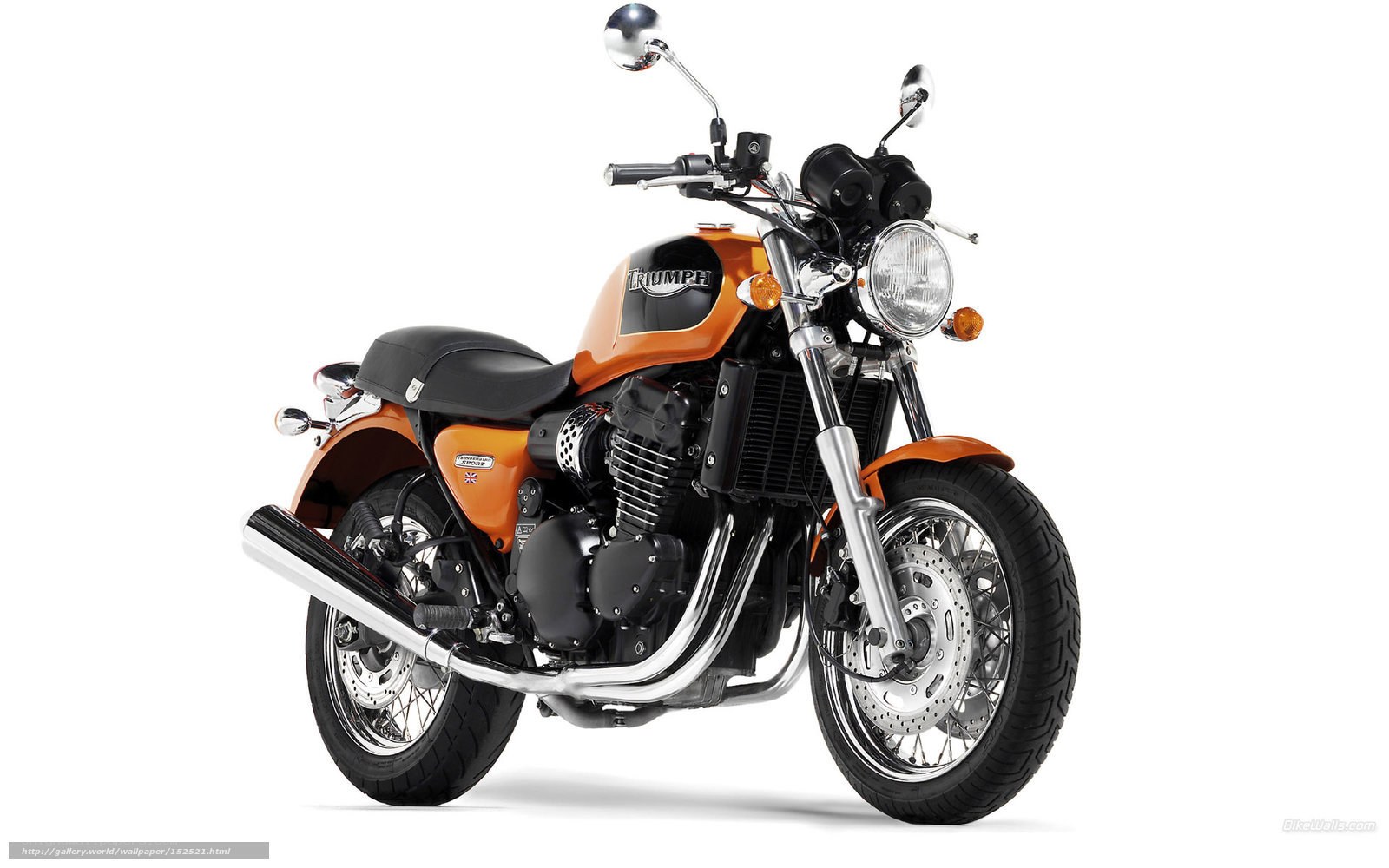 Orange Triumph motorcycle