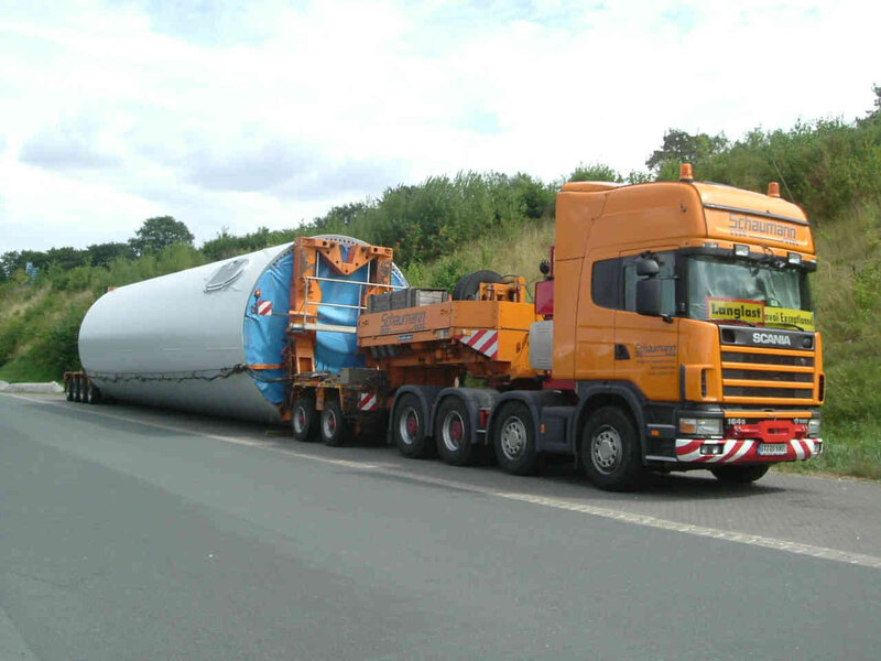 Orange Truck with Wind Turbine
