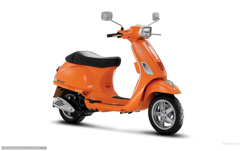Orange Vespa Scooter — Neutral, Photograph
