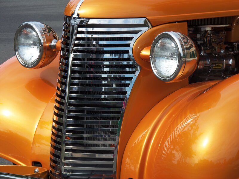 Orange Vintage Car Front