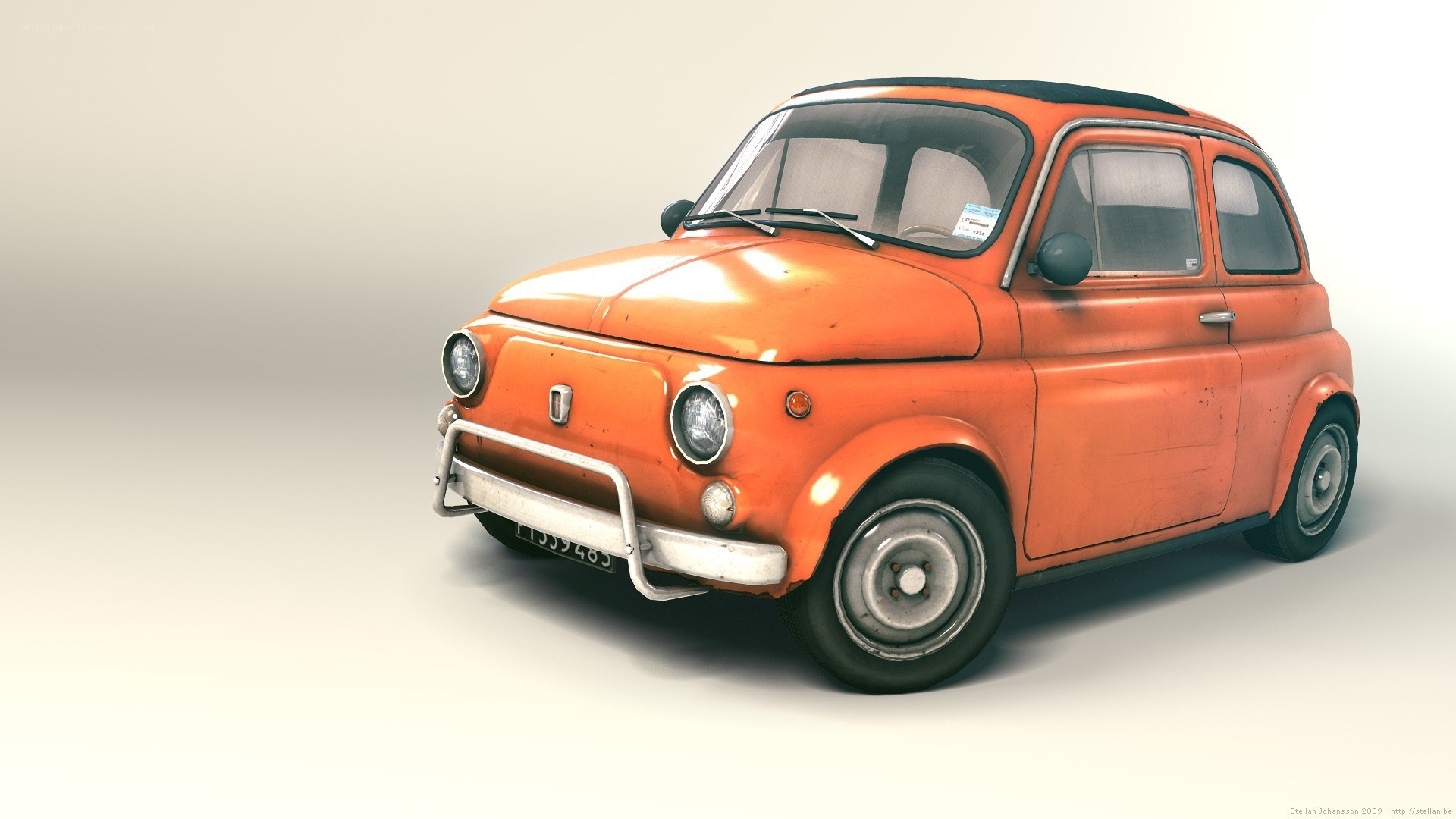 orange vintage car model