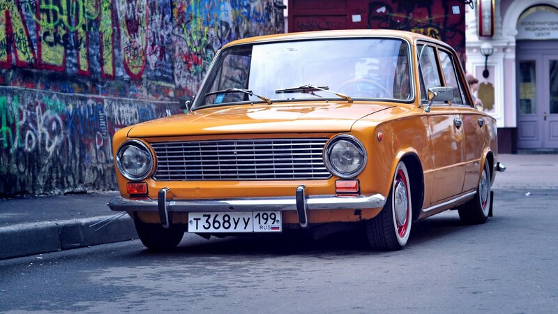 Orange Vintage Car — Urban