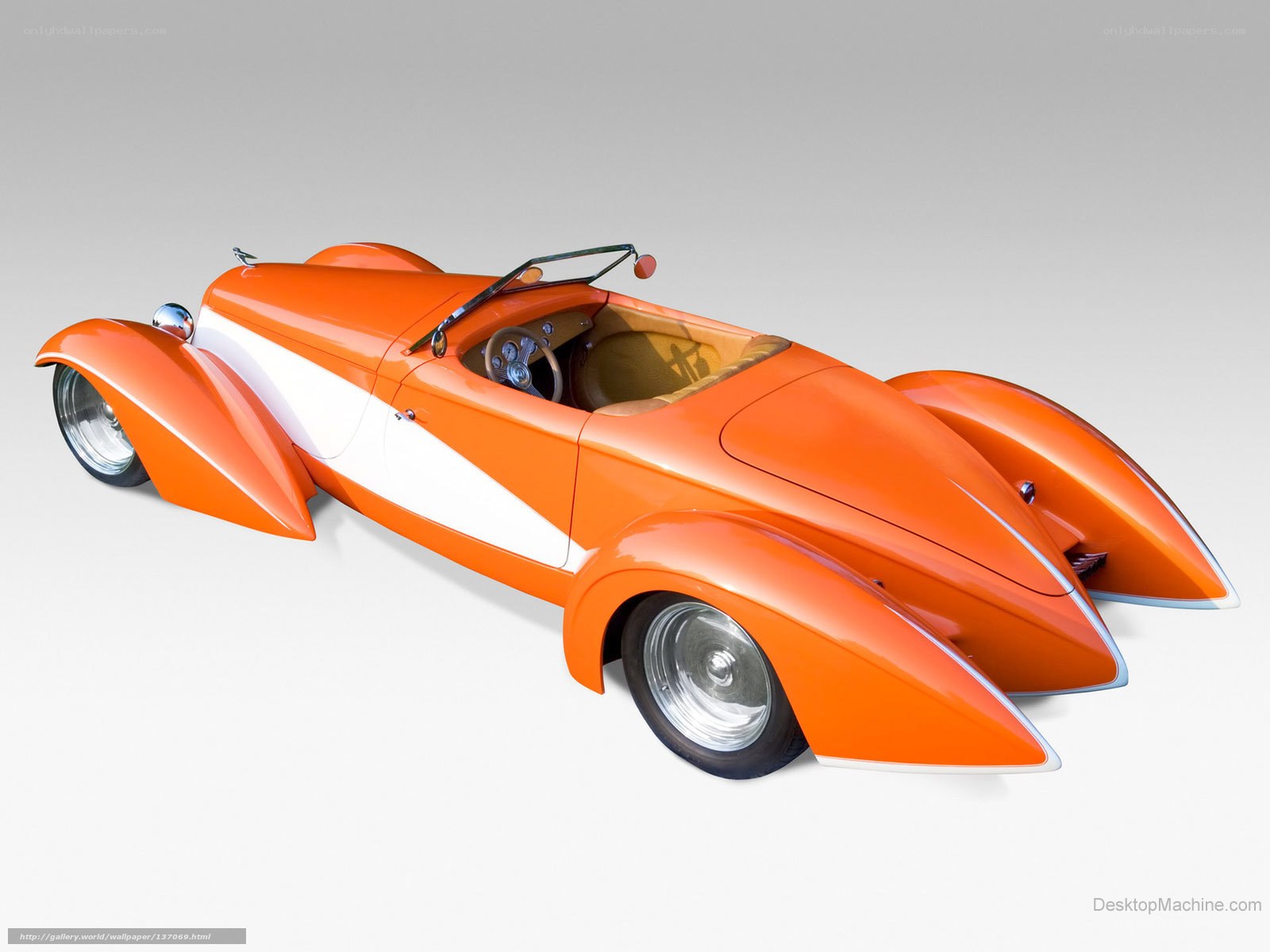 orange vintage convertible car