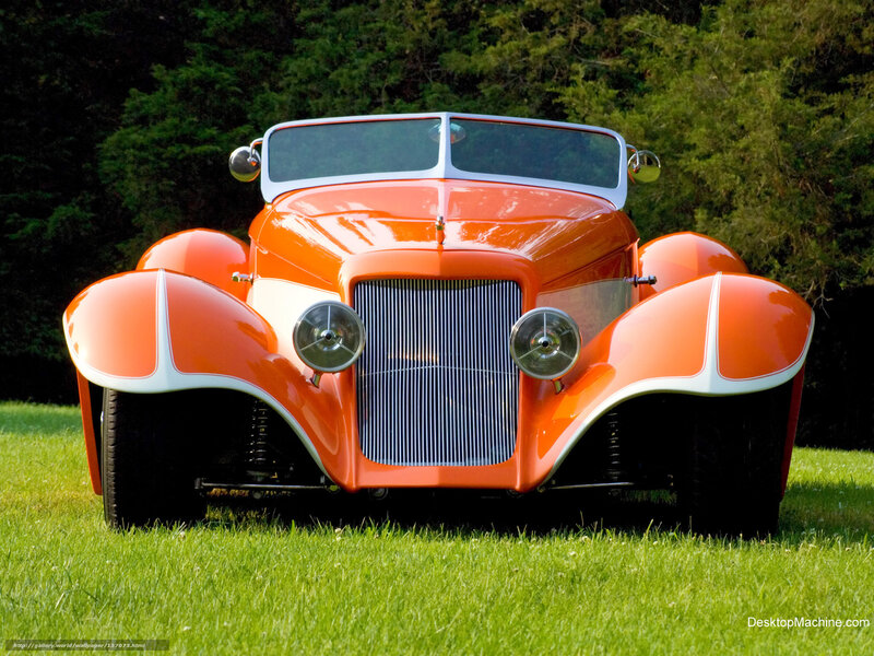 orange vintage hot rod car