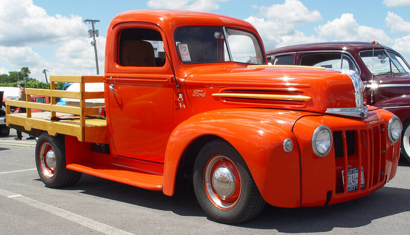 Orange Vintage Pickup Truck — Bright