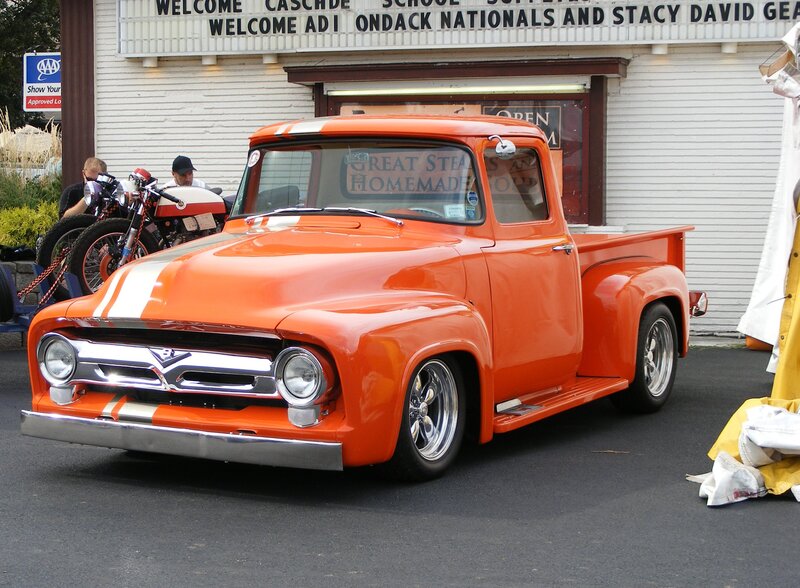 Orange Vintage Pickup Truck — Outdoor