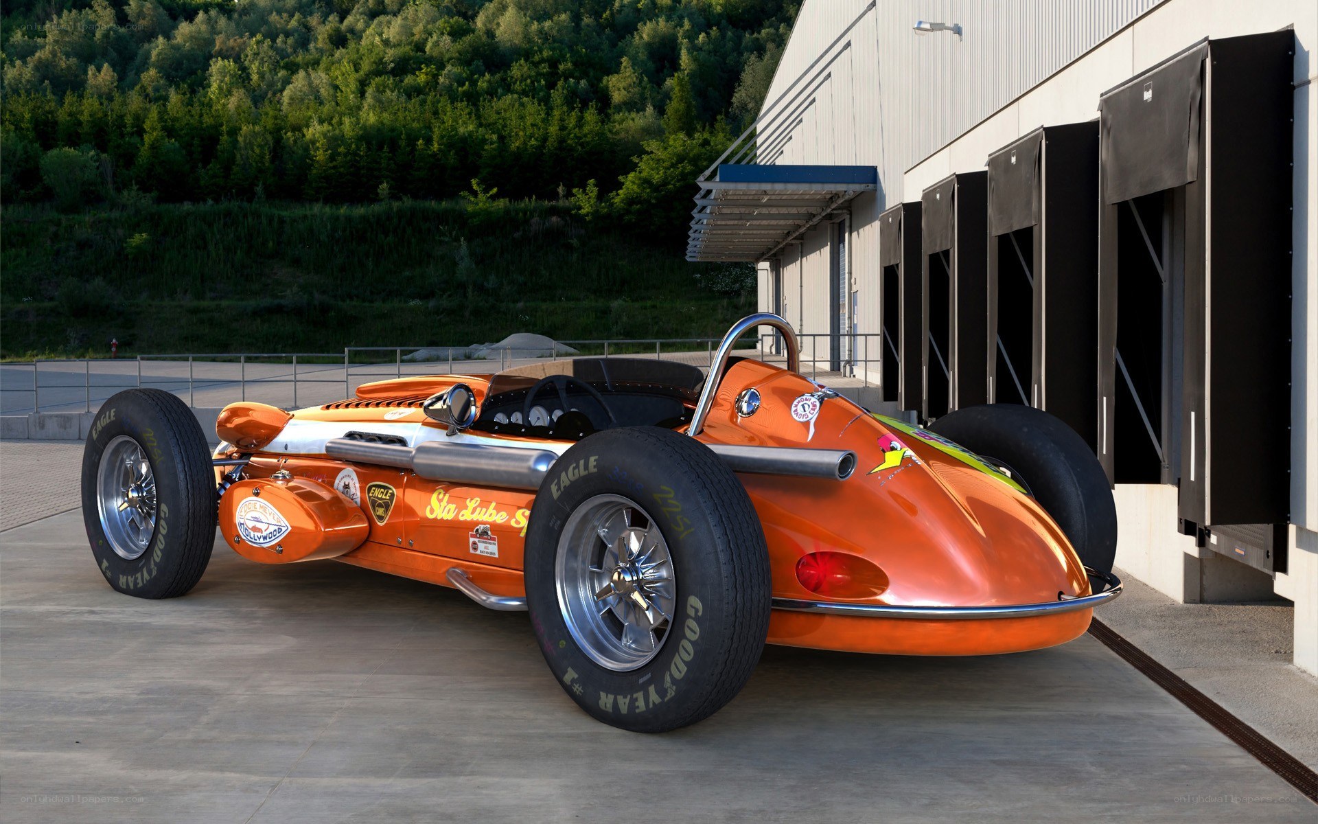 Orange vintage race car