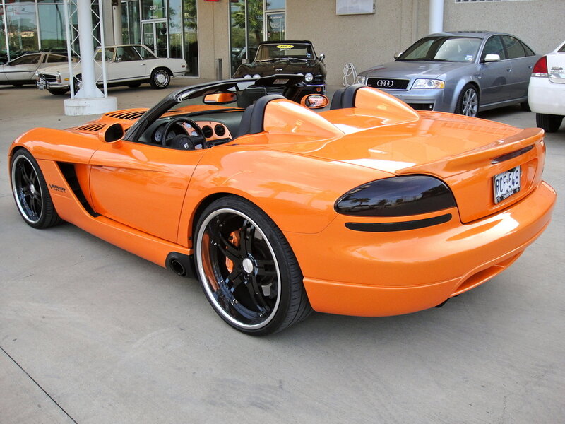 Orange Viper convertible sports car
