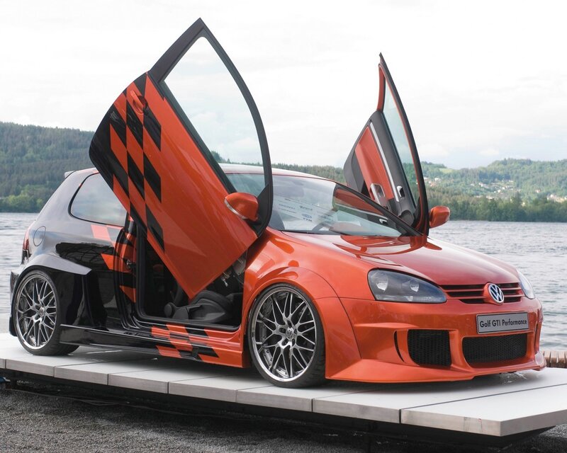 Orange Volkswagen Golf GTI