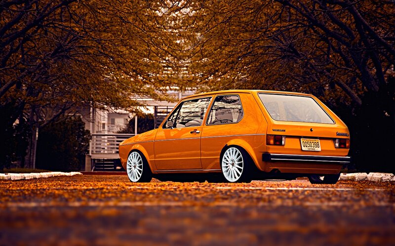 Orange Volkswagen Hatchback