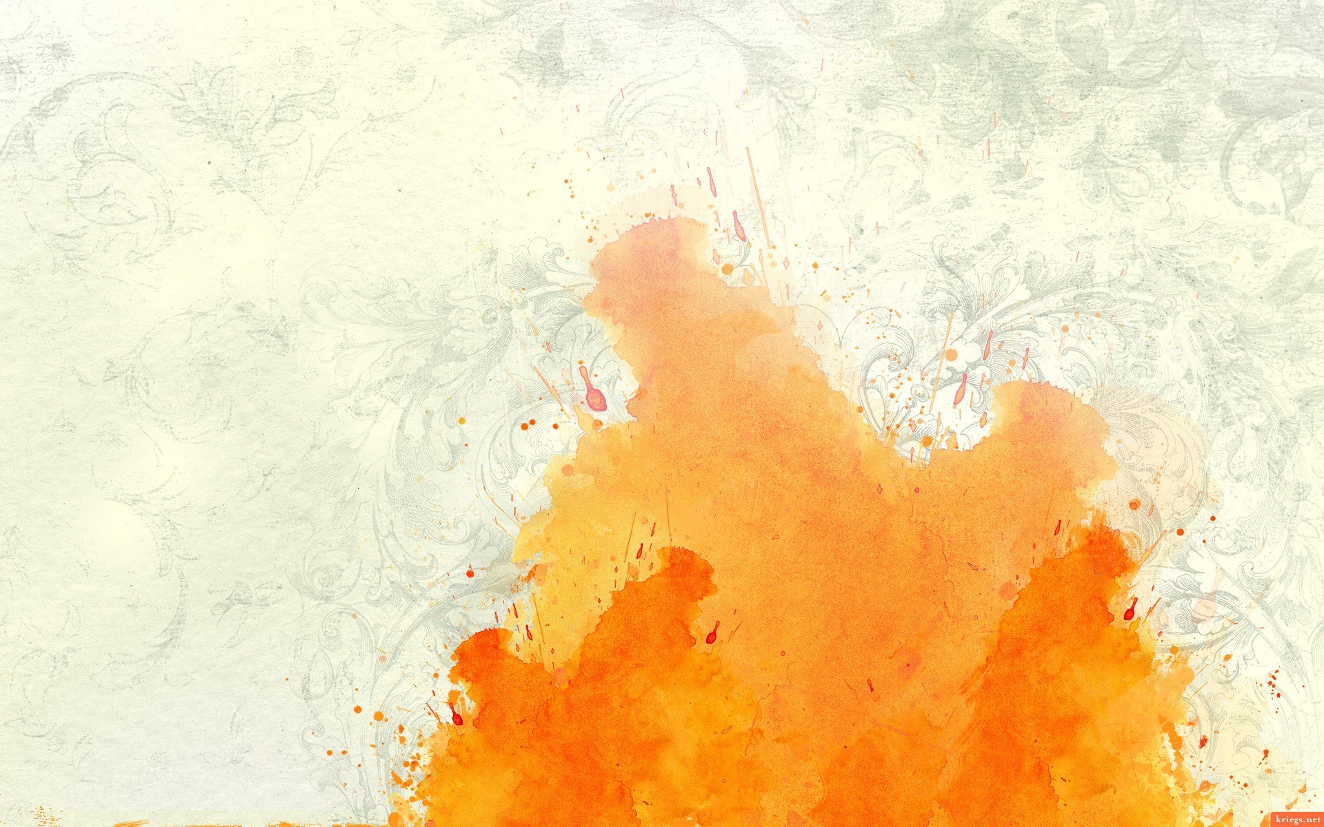 orange watercolor splash