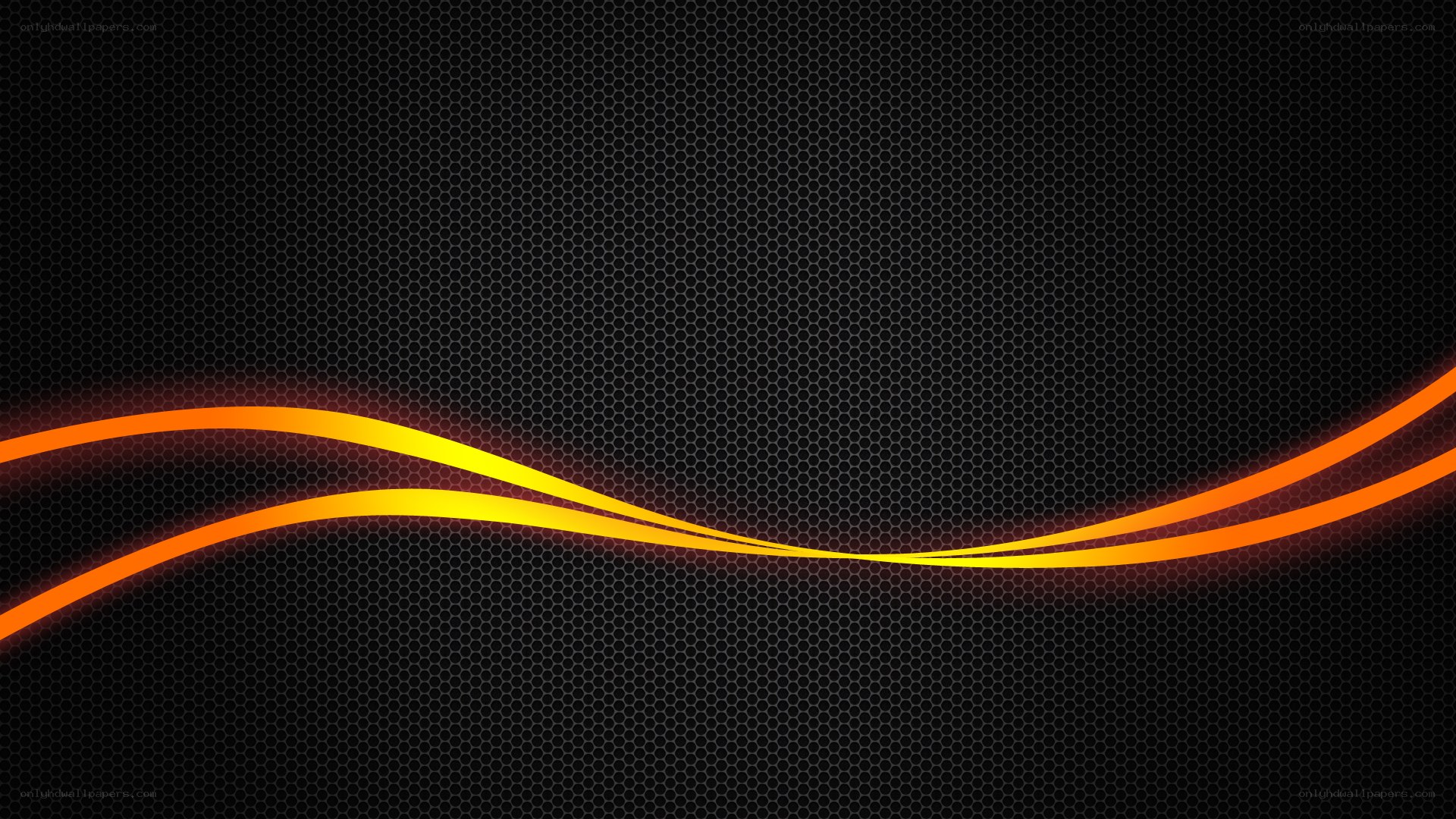 orange wave on black mesh