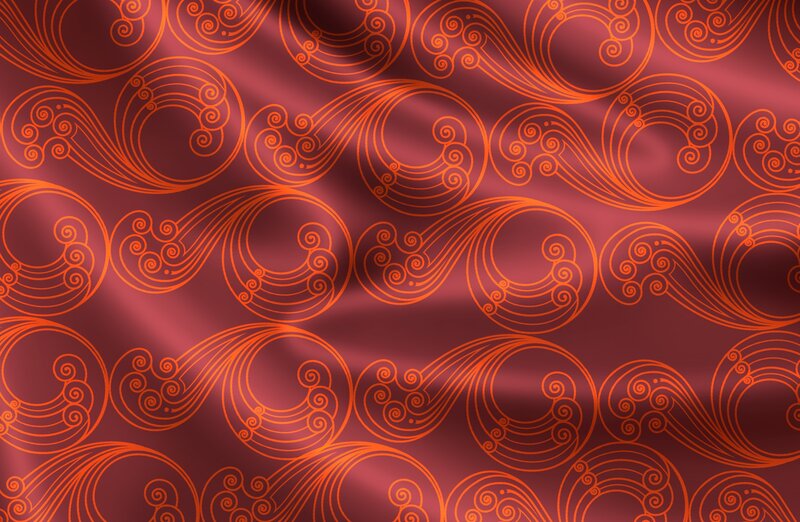 Orange Wave Pattern — Red