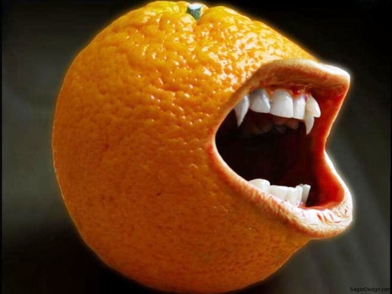 Orange with Mouth