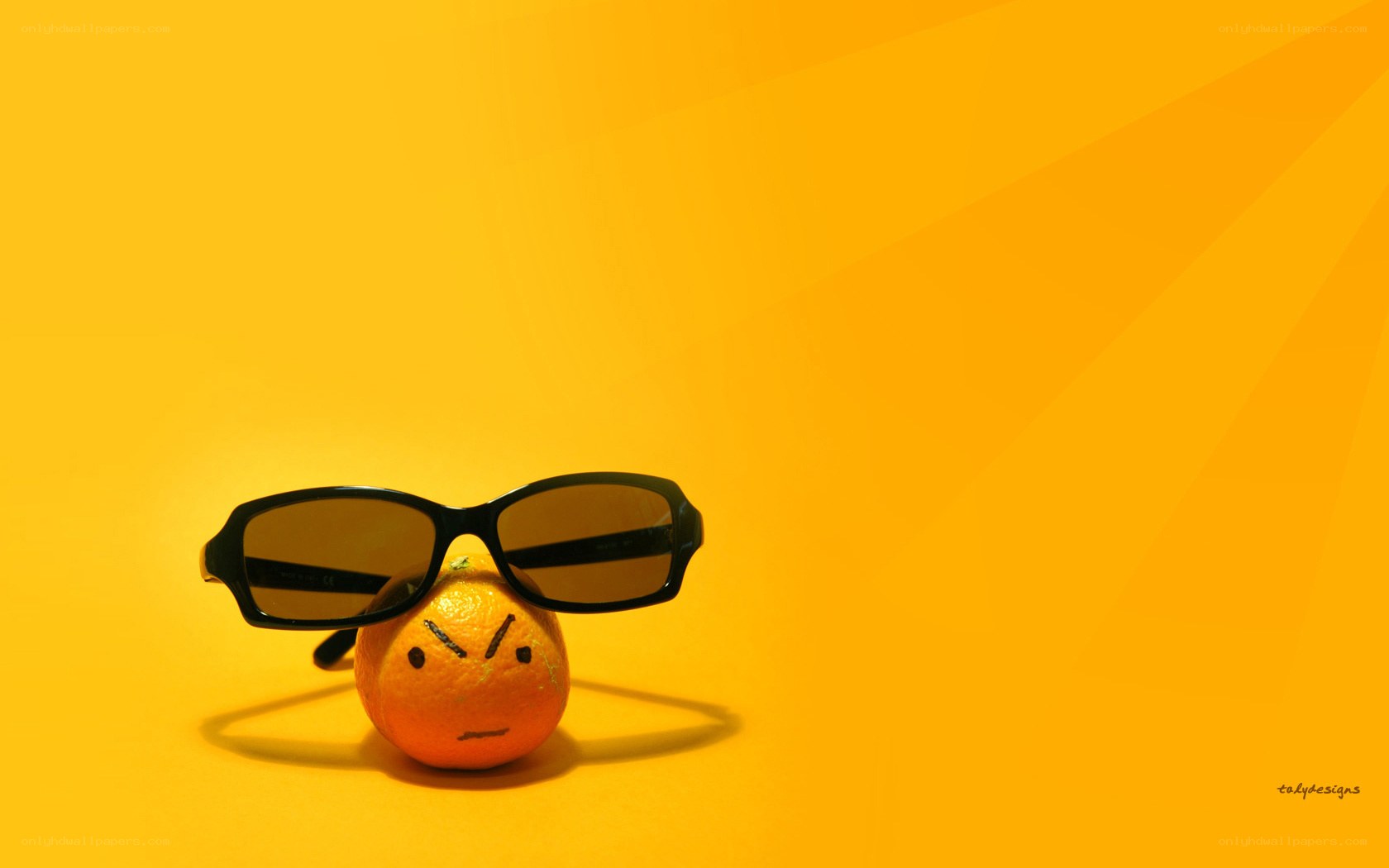 orange with sunglasses
